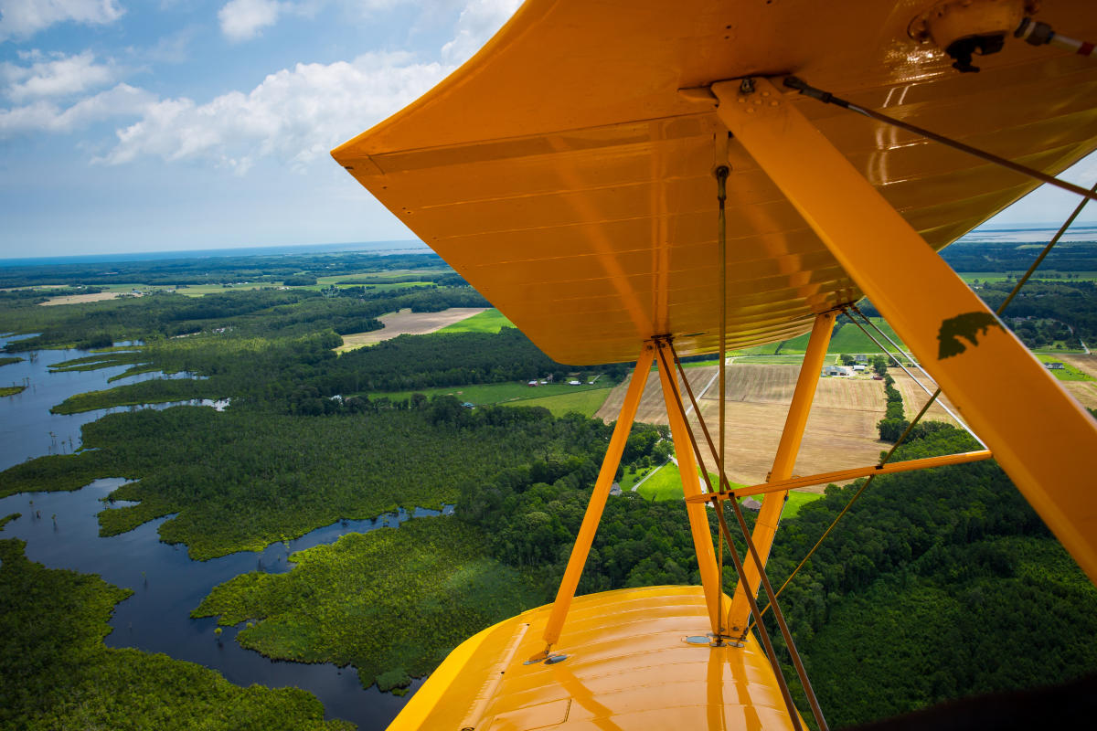View from the 1941 Boeing Stearman PT-17 Kaydet