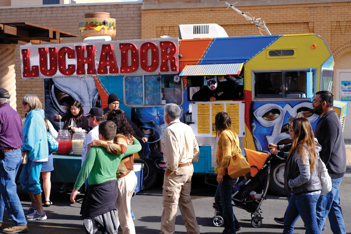 Luchador Truck at the Farmers Crafts Market in Las Cruces.