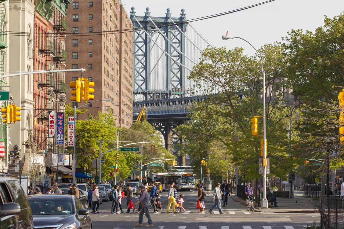 chinatown, street, manhattan bridge