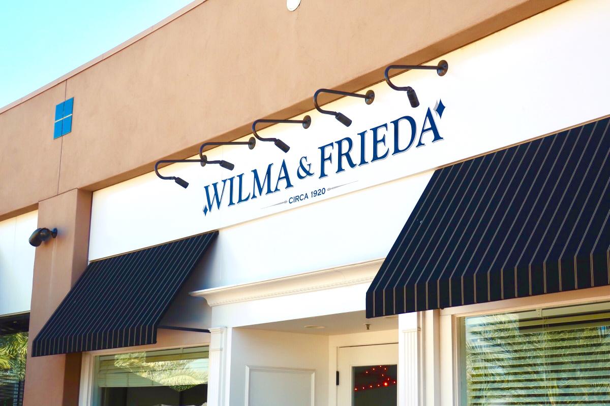Store front of Wilma and Frieda cafe.