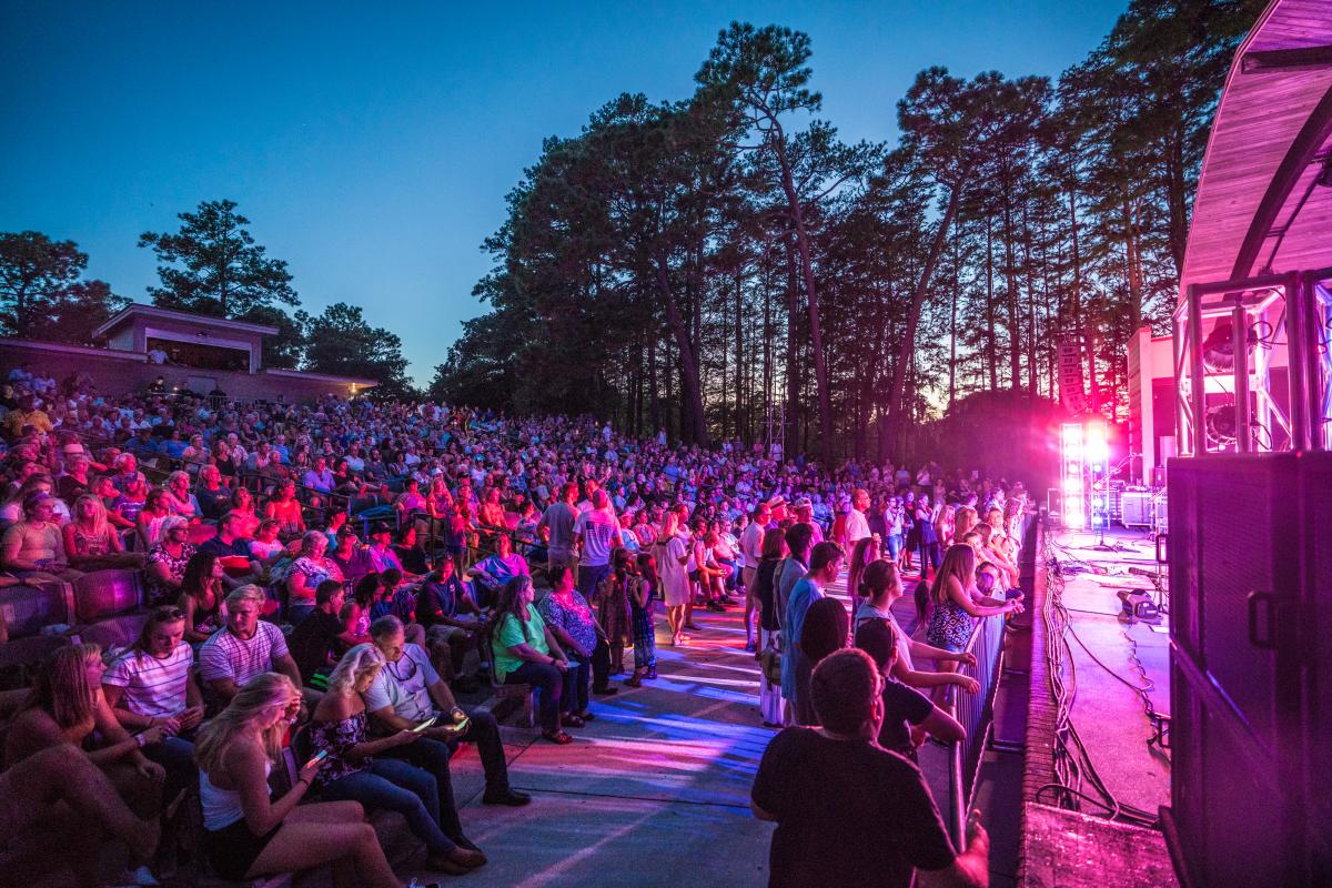 Night concert at the Greenfield Lake Amphitheater in Wilmington, NC