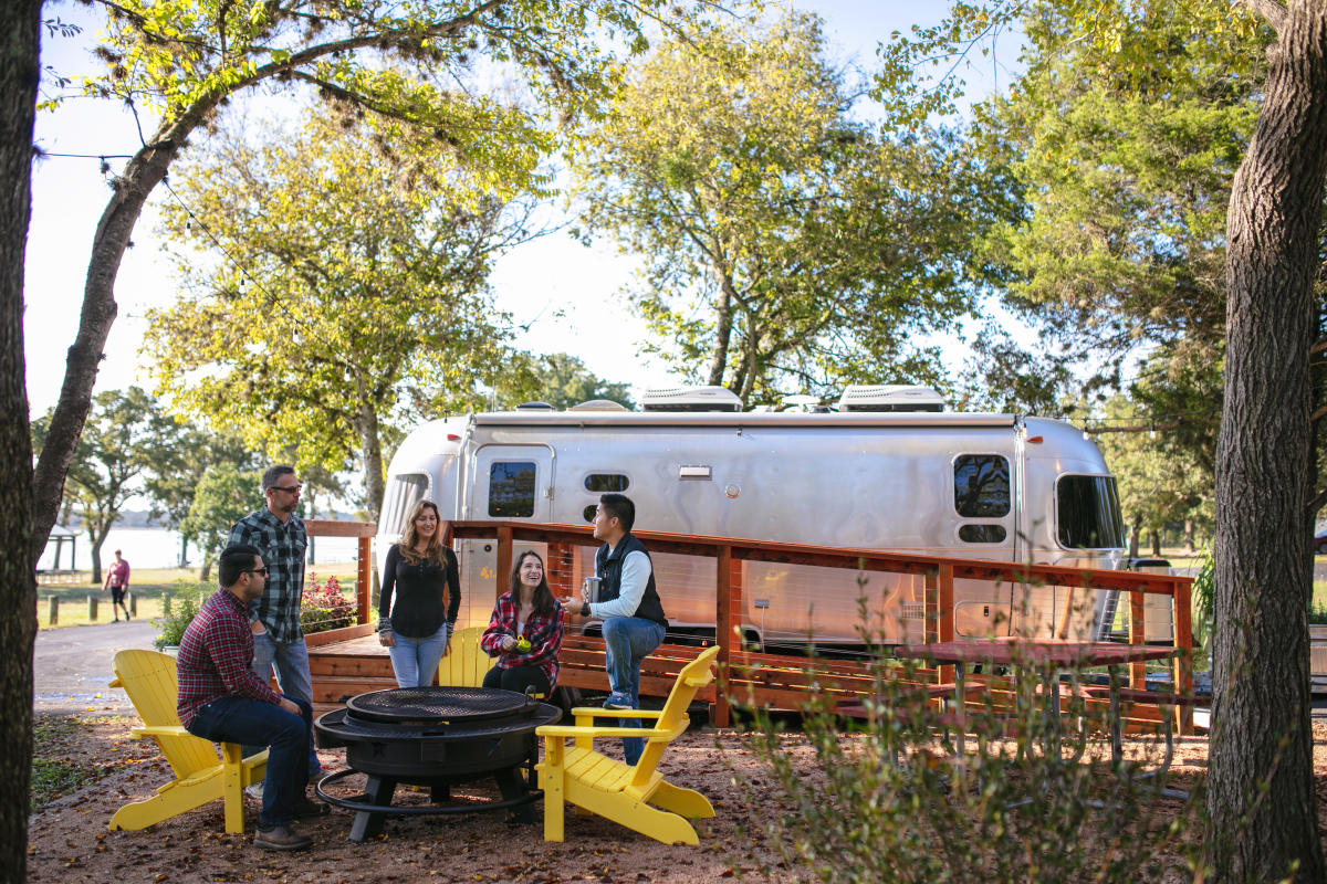 Friends Glamping in Bastrop, Texas