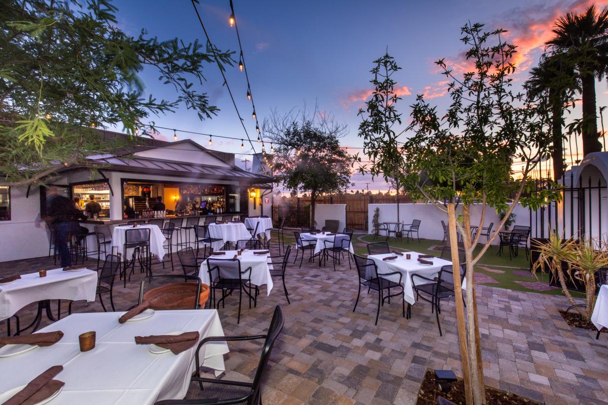 Hidden House Courtyard in Chandler at Sunset