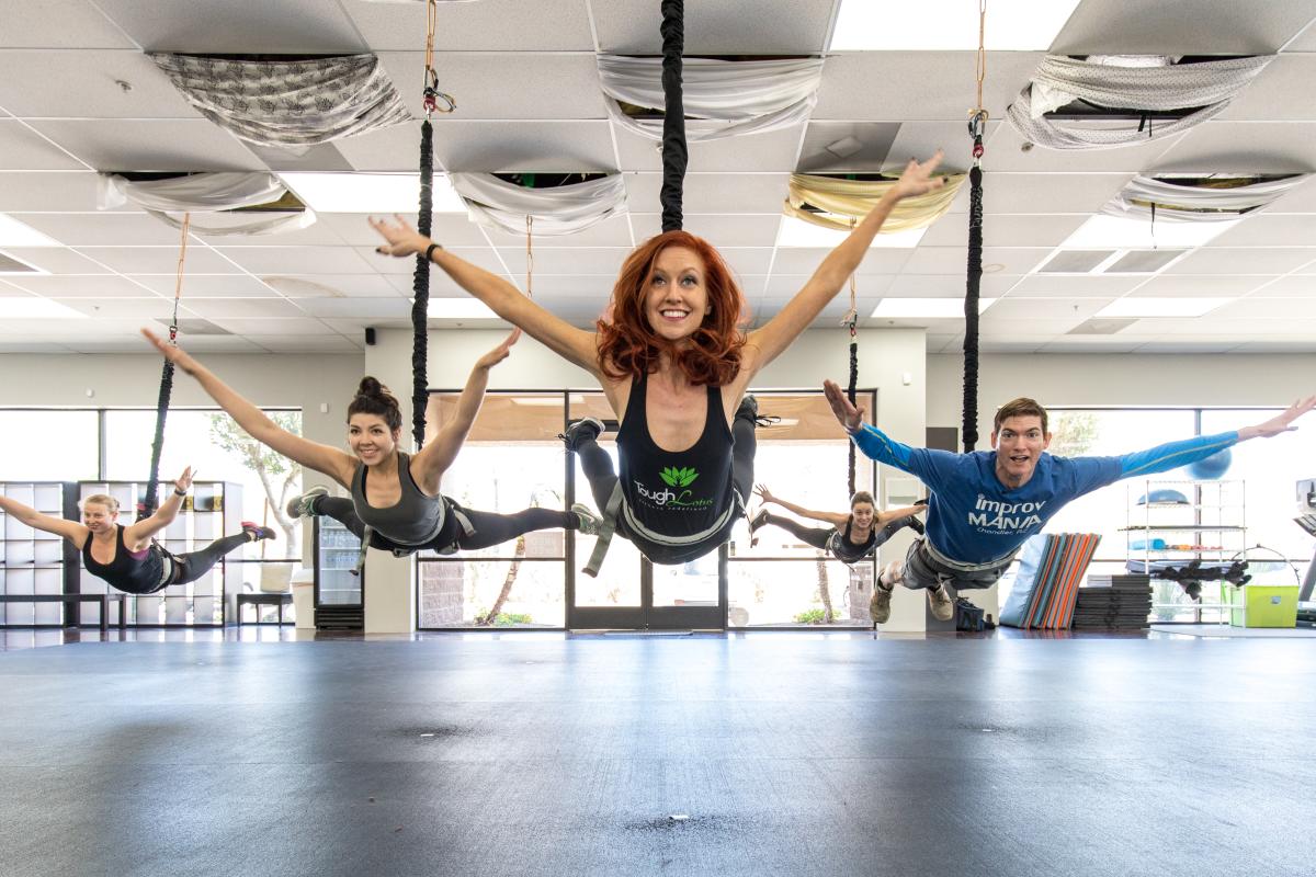 Tough Lotus - aerial fitness class, trio