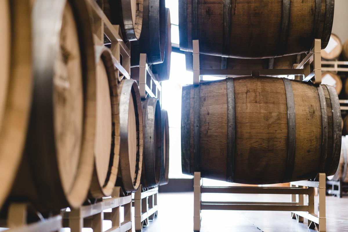 SanTan Brewery Distillery Barrels in Chandler