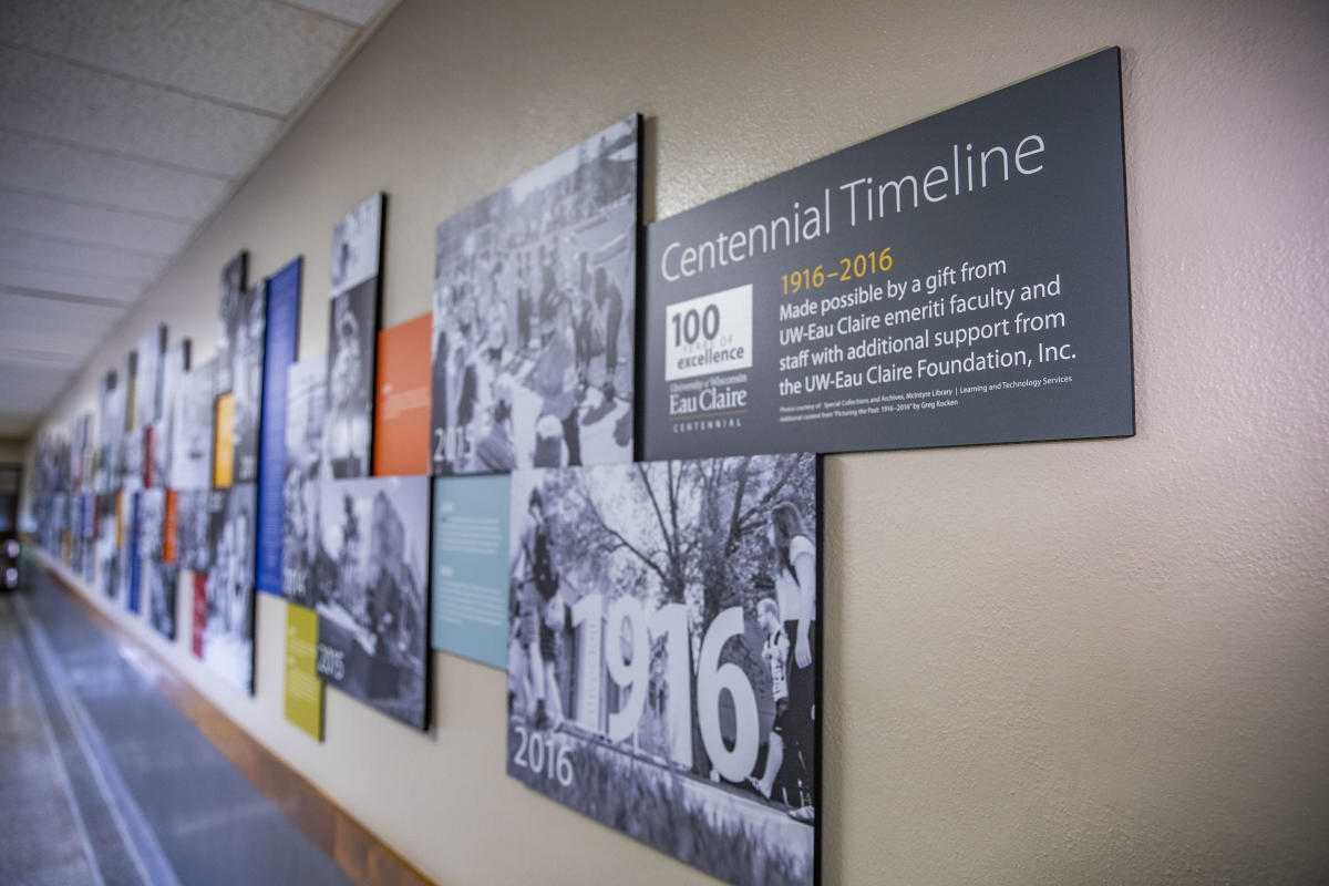 Historical timeline of UWEC in Schofield Hall