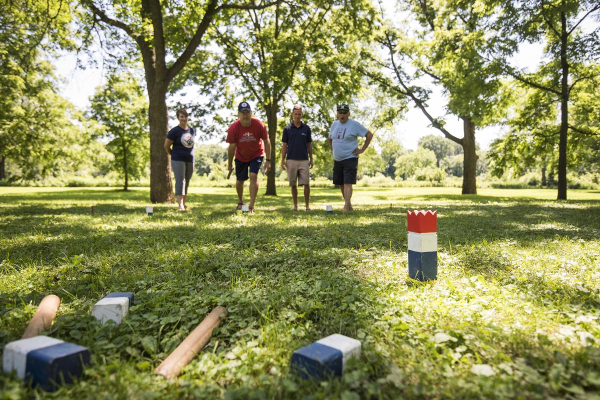 Kubb Match in Owen Park in downtown Eau Claire