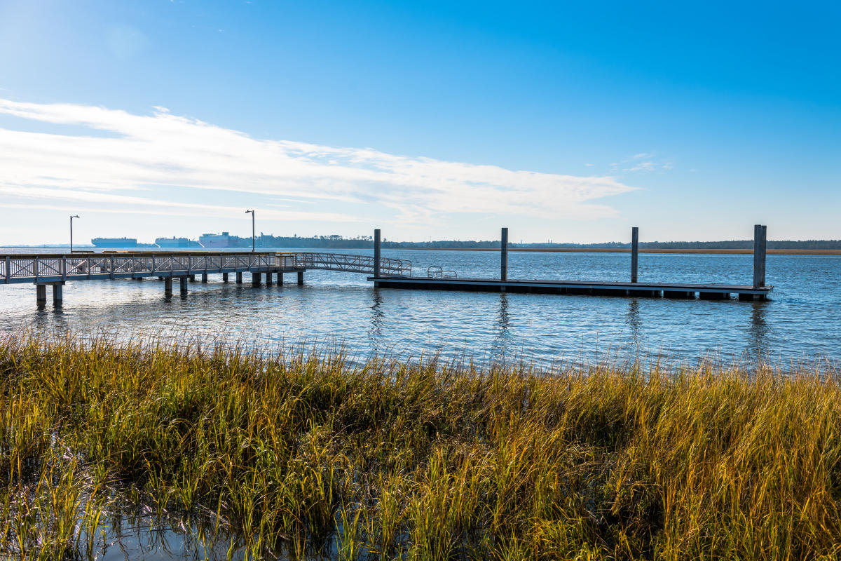 The fishing pier at Blythe Island Regional Park in Brunswick, GA