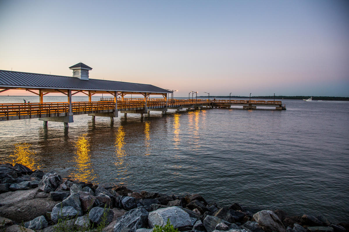 The St. Simons Island Pier overlooks the St. Simons Sound