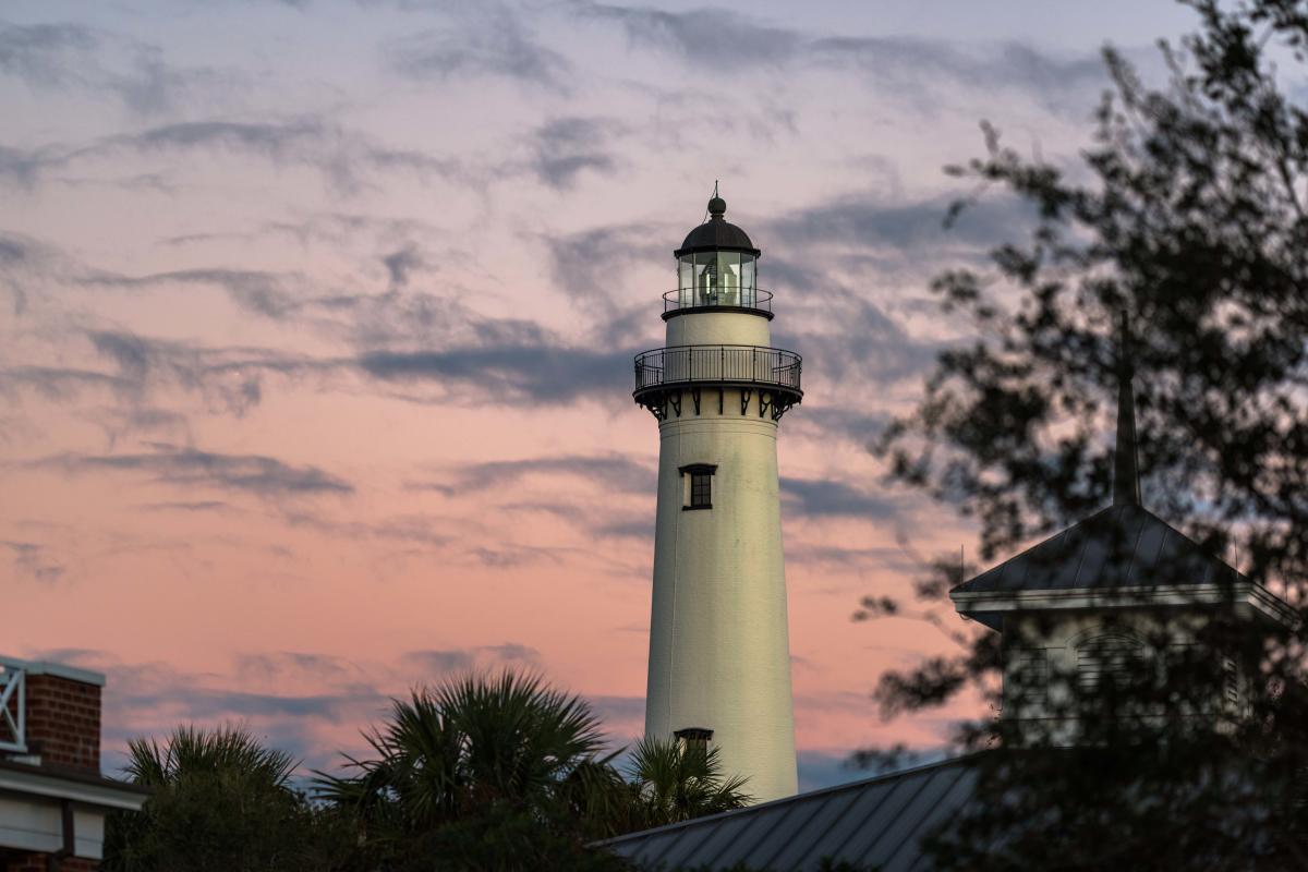 The iconic St. Simons Lighthouse is one of five remaining lighthouses on the Georgia coast