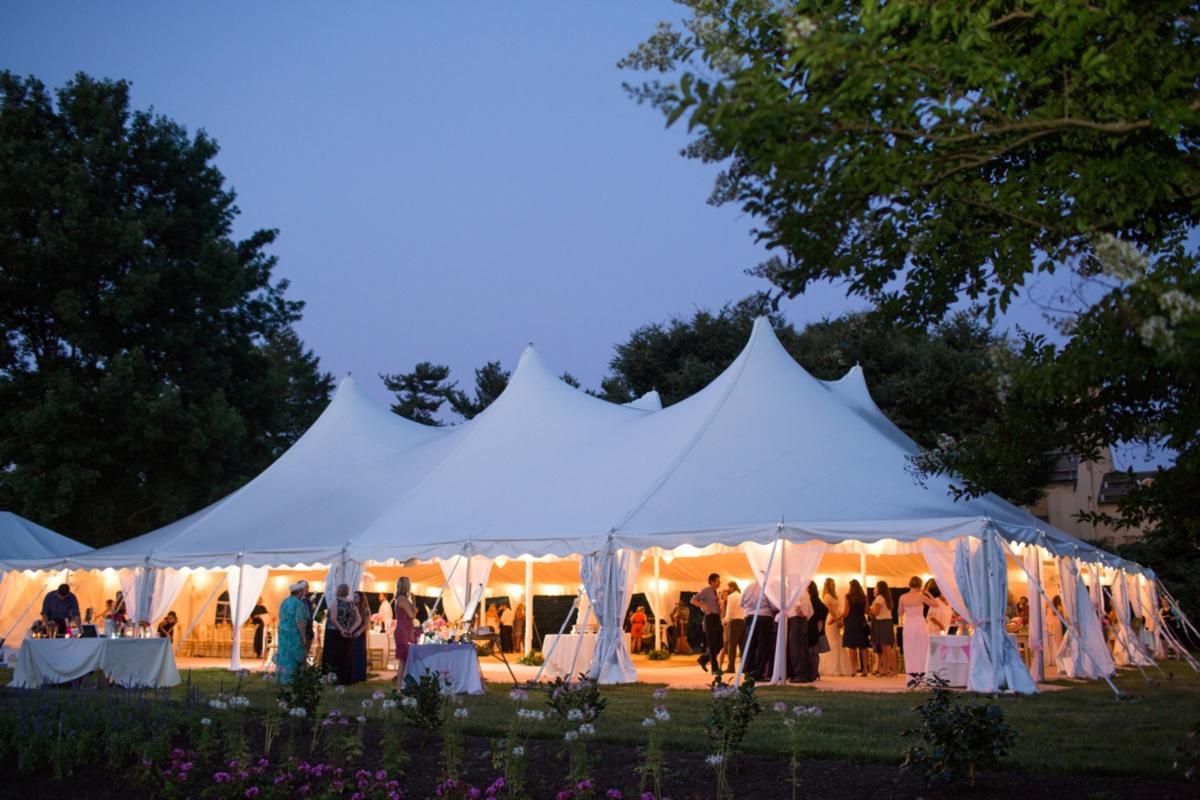 Belmont Manor Wedding Under a Tent at Night