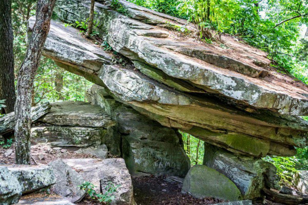 A Rock formation in a Huntsville, AL forest