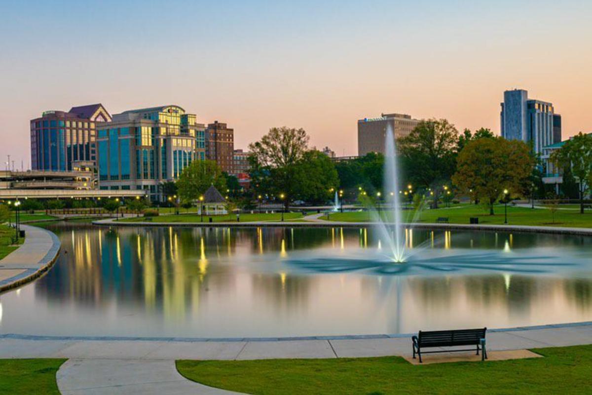 Huntsville Parks and Rec Big Spring Park View Of Water Fountain