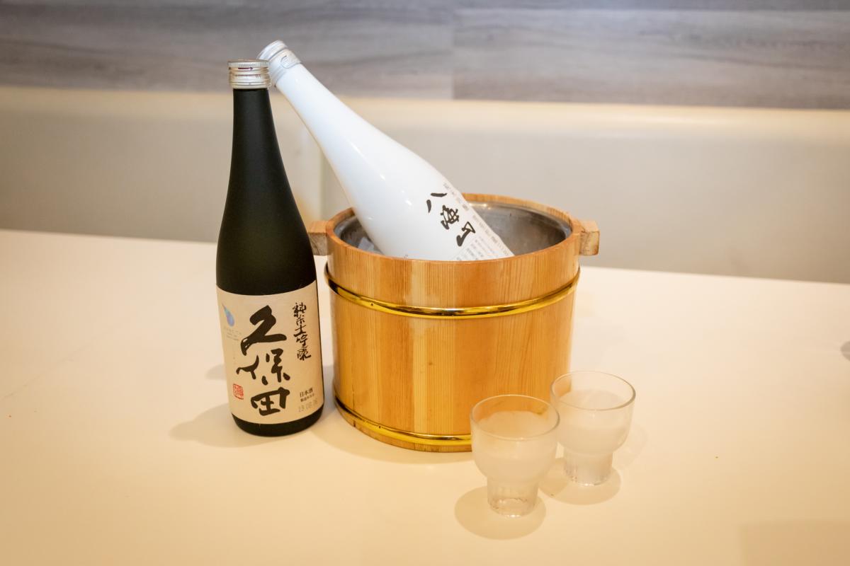 O-Fine-Japanese-Cuisine-Sake-bottles-frosted-cups