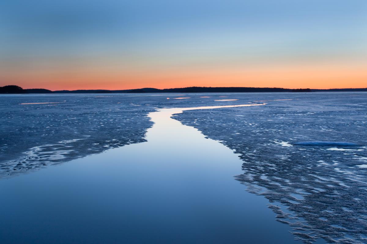 Winter Lake Sunset