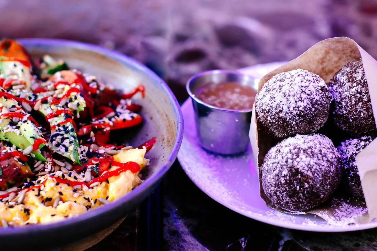 Fried chocolate mocha donuts at Lockbox.