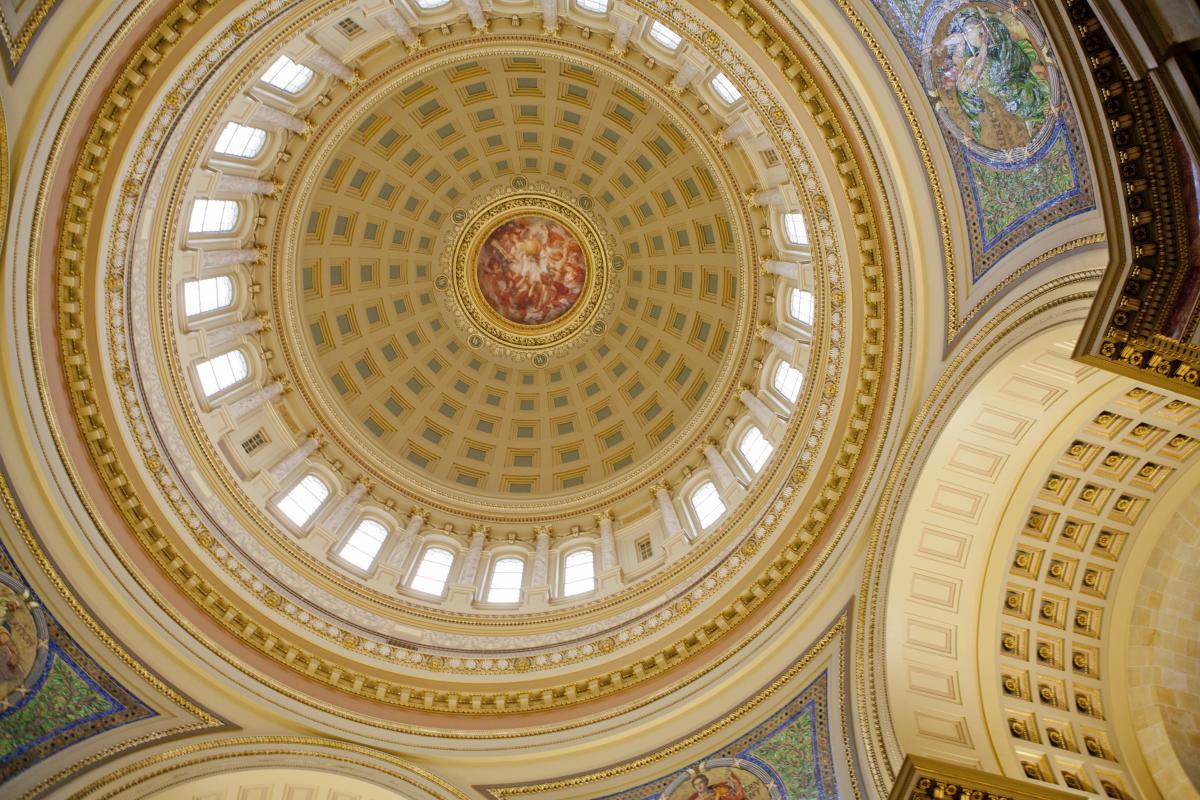 A view of the Capitol dome from inside