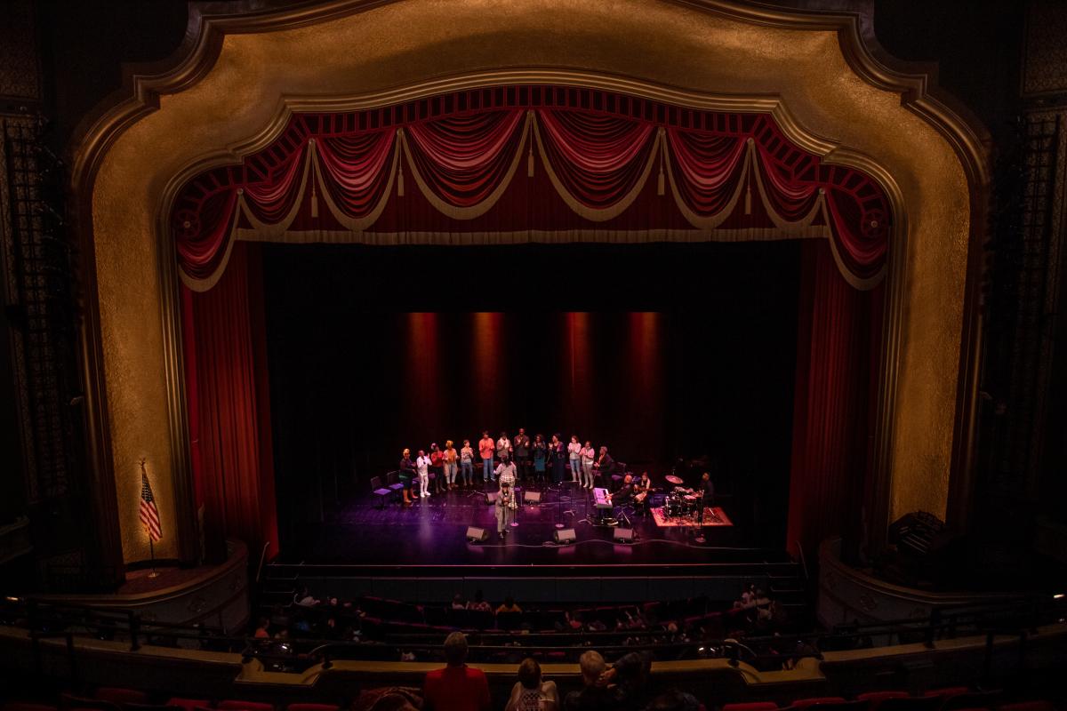 A performance inside of the Overture Center for the Arts
