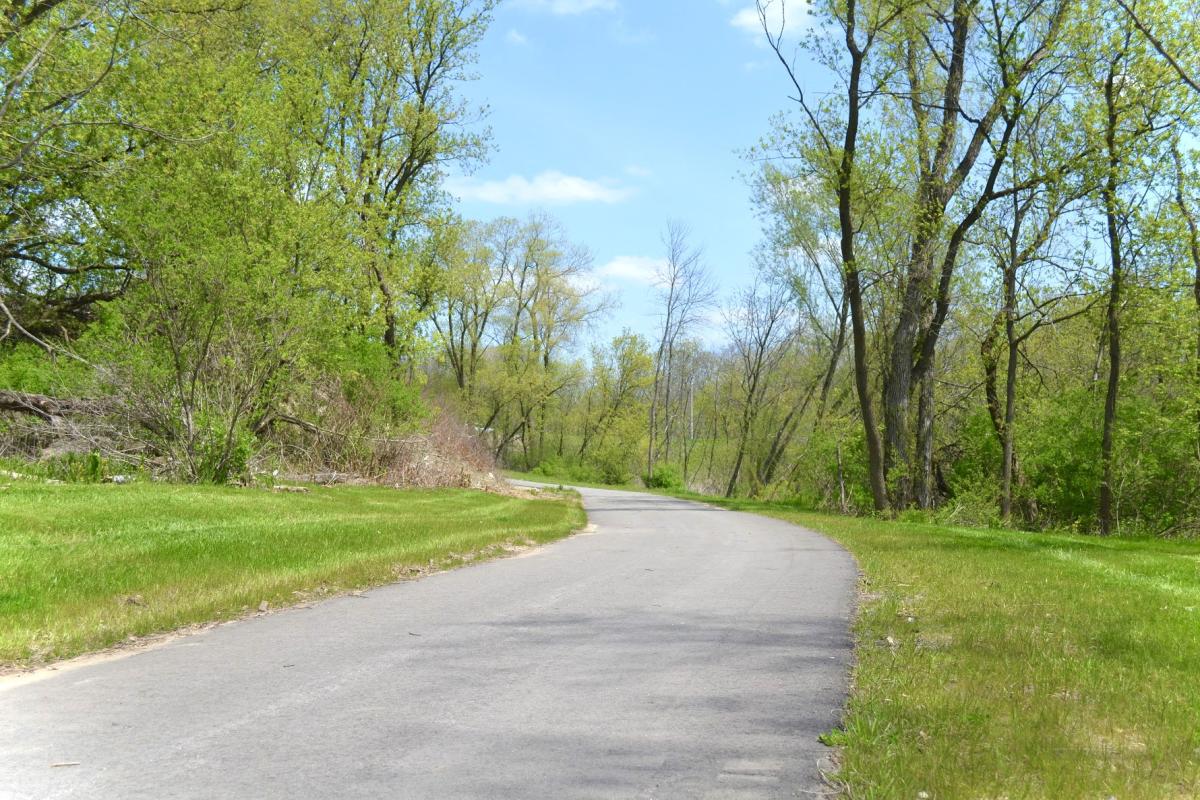 A paved portion of Military Ridge State Trail