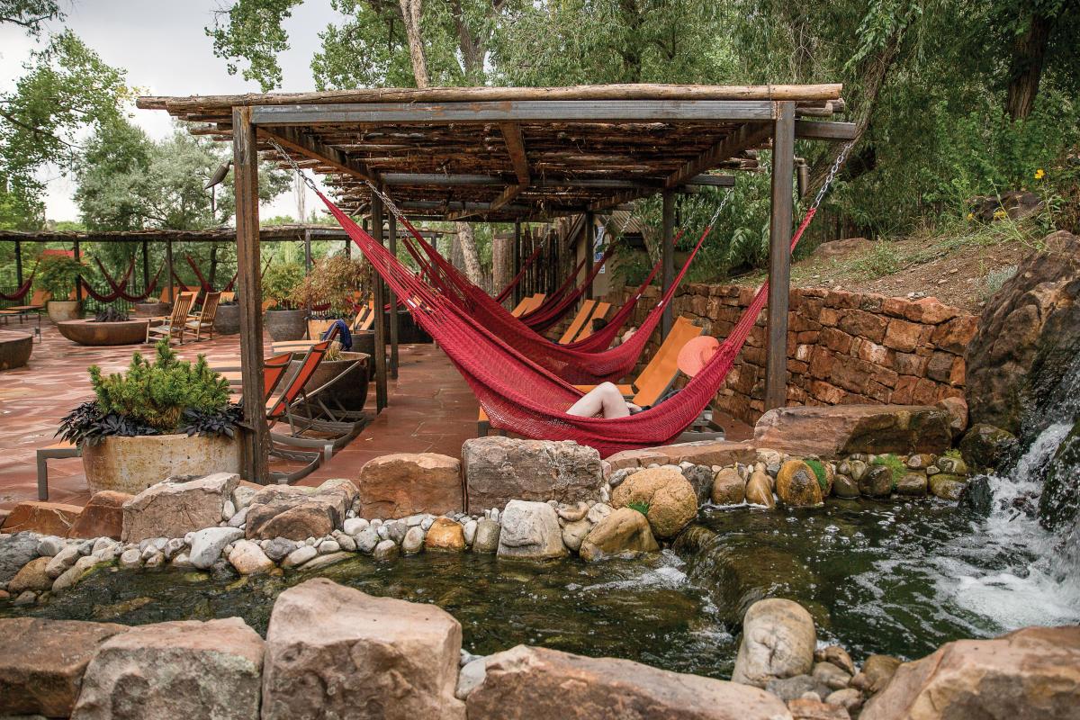 Hammocks surround the new Repose Pools, which are open to day visitor.