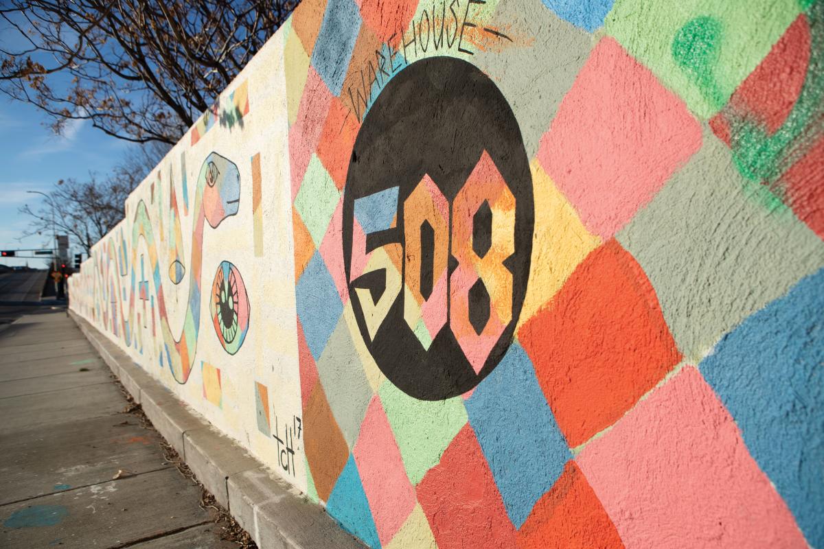 Close up of the Mural on Broadway and Lead in Albuquerque.