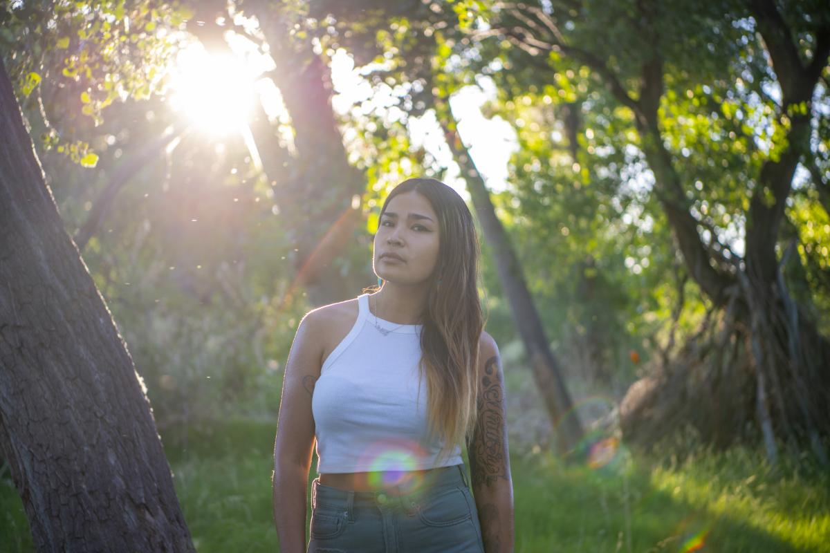 MorningStar Angeline, a Navajo/Chippewa Cree/Blackfoot and Latina actor, writer, director, and rapper, New Mexico Magazine