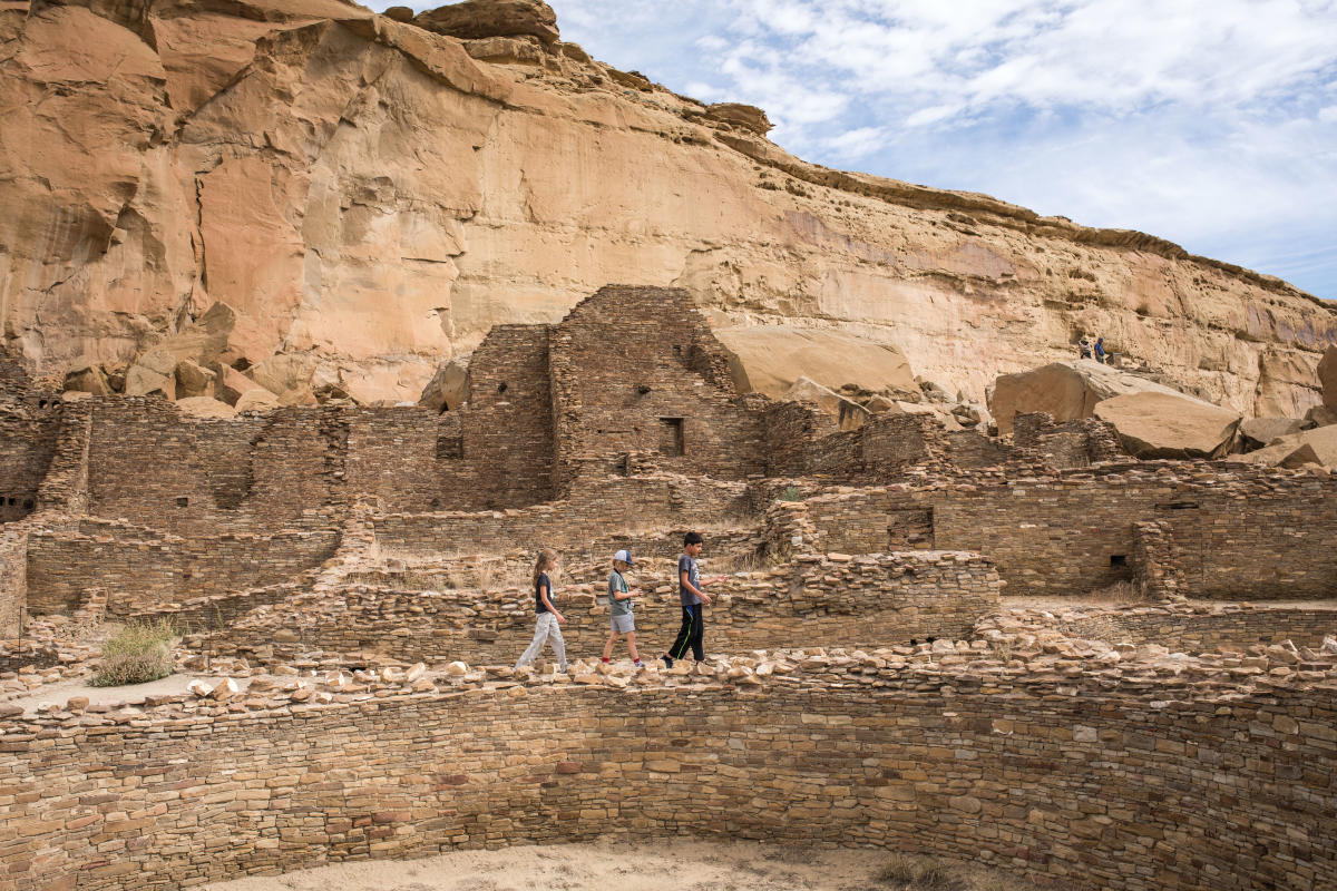 Kids at Chaco Canyon.