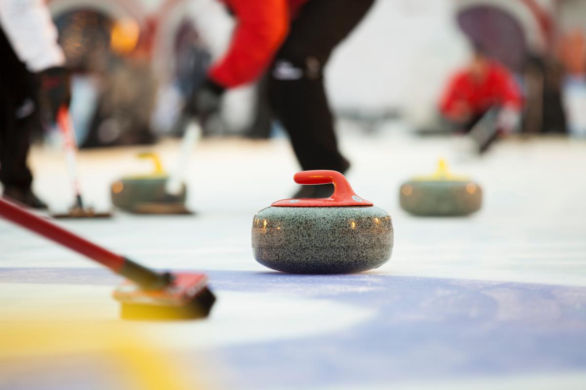 Curling at ice rink