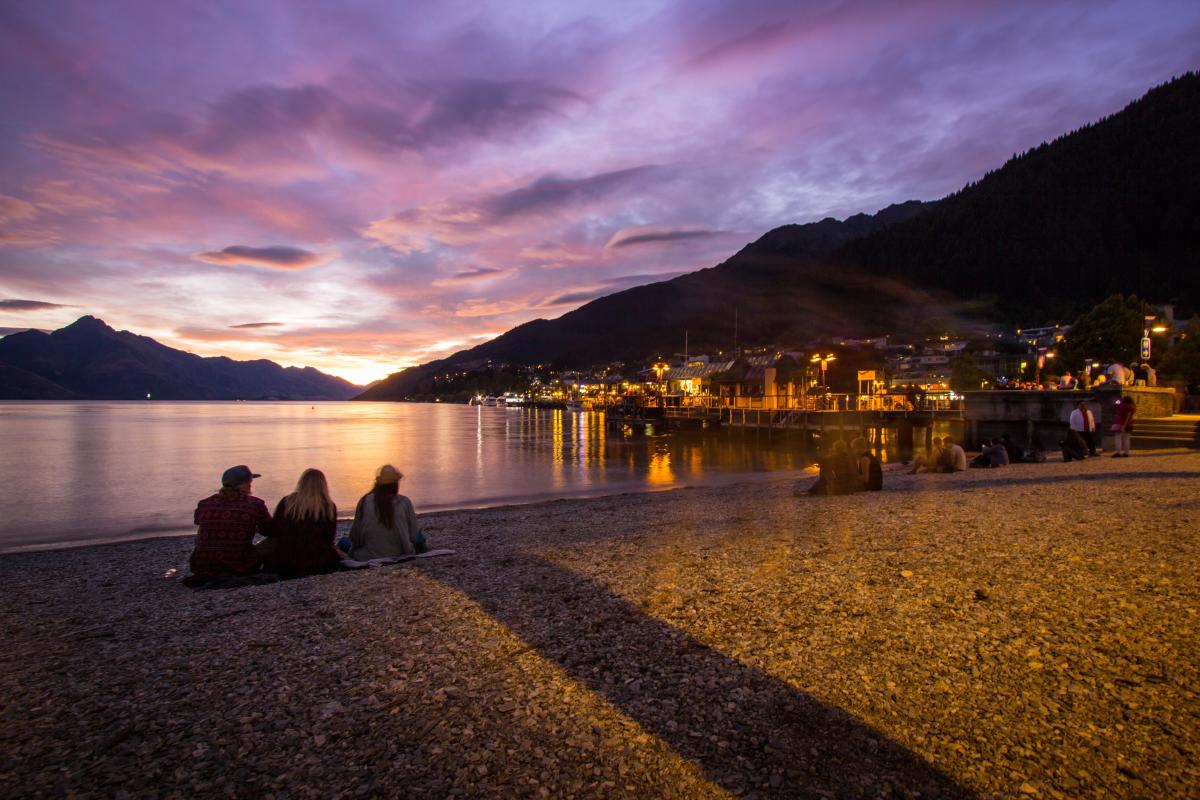 Queenstown Beach Sunset by the Lakefront