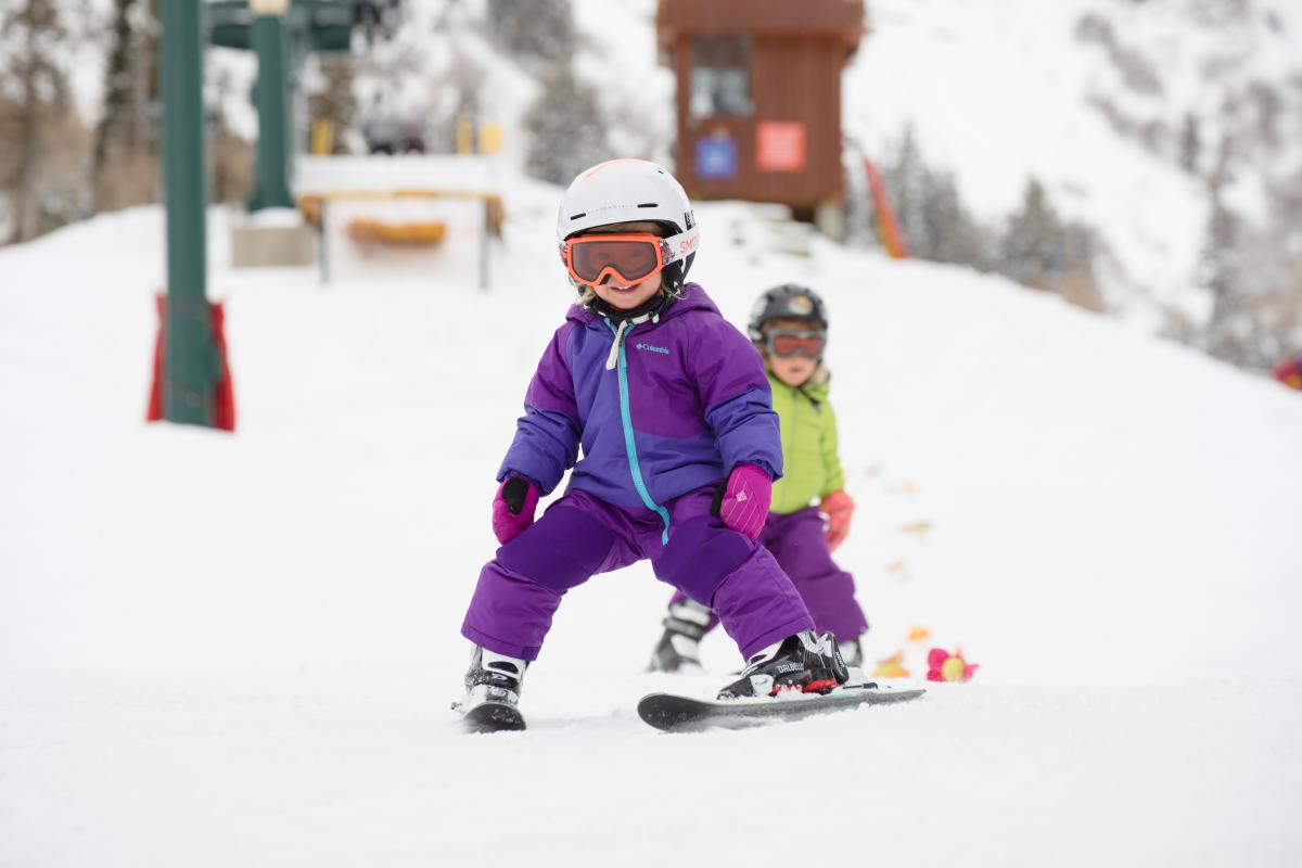 Kids taking ski lessons at Snowbird