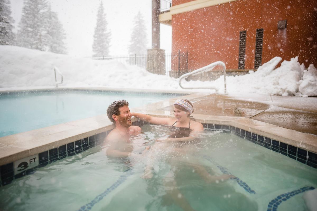 The hot tubs at Solutide are even better when it snows