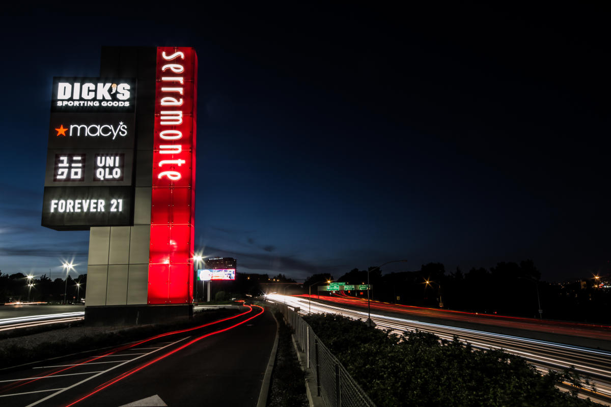 Night-View-of-Serramonte-Center-Shopping-in-San-Mateo-County-Silicon-Valley