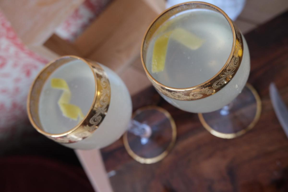 A Black Fox French 75 cocktail made with a recipe from Black Fox Farm and Distillery in Saskatoon, SK