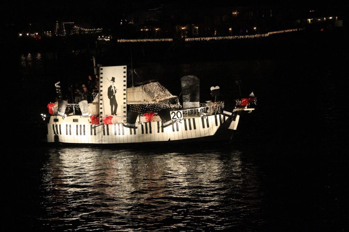Huntington Harbor Boat Parade in Huntington Beach