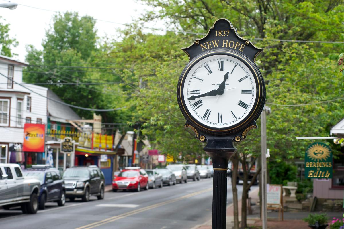 Main Street Clock in New Hope