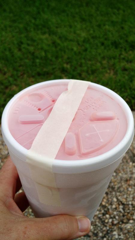 daiquiri cup with taped lid