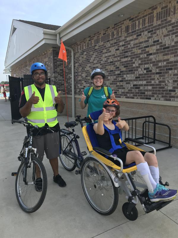 Adaptive Trail Ride at Jorgenson Family YMCA with Trail Buddies Program