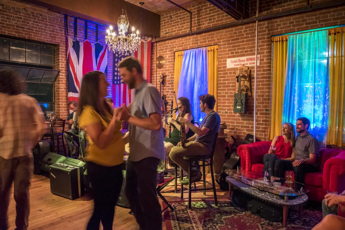 Dancing at Asheville Guitar Bar