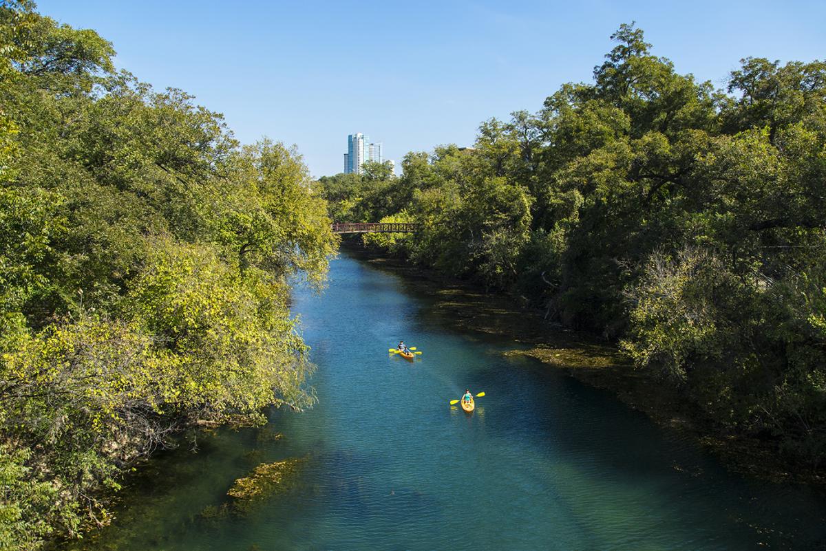 Kayaking through the Barton Creek Greenbelt