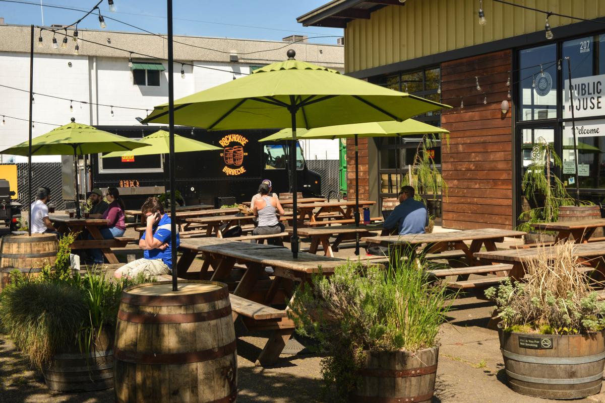 Oakshire Brewing patio by Melanie Griffin Oakshire Brewing patio by Melanie Griffin