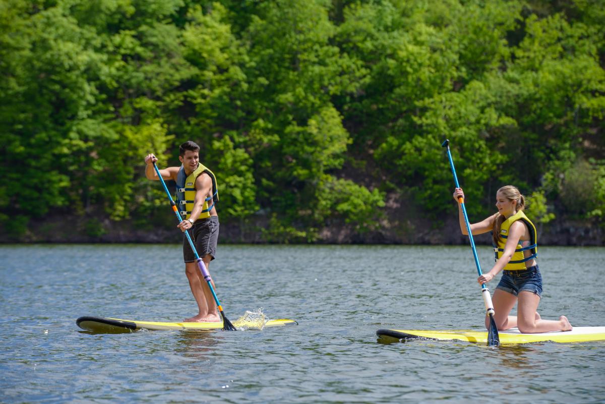 Paddle boarding in Green Lane Park 2015