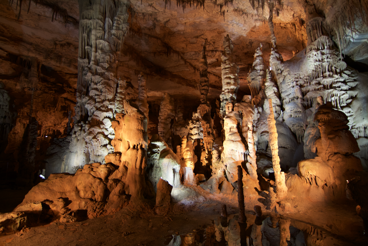 A look at rock formations inside Cathedral Caverns State Park