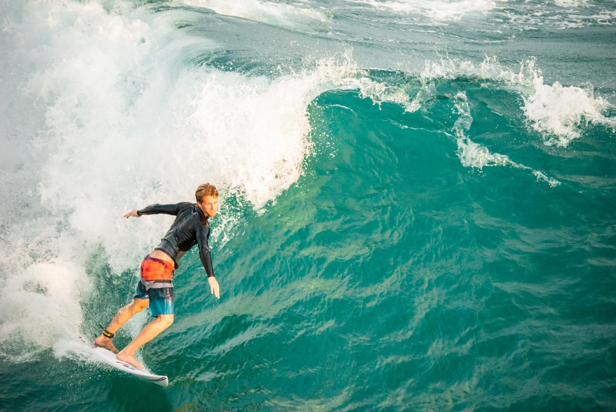 Surfing in Huntington Beach
