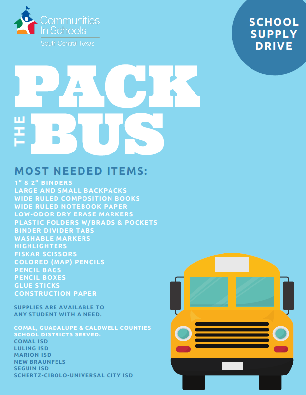 Pack The Bus Communities In Schools Последние твиты от rhevn.sixpack (@rhevnsixpack87). new braunfels chamber of commerce