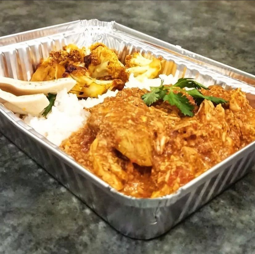 A tray of food from Living Sky Cafe in Saskatoon, SK