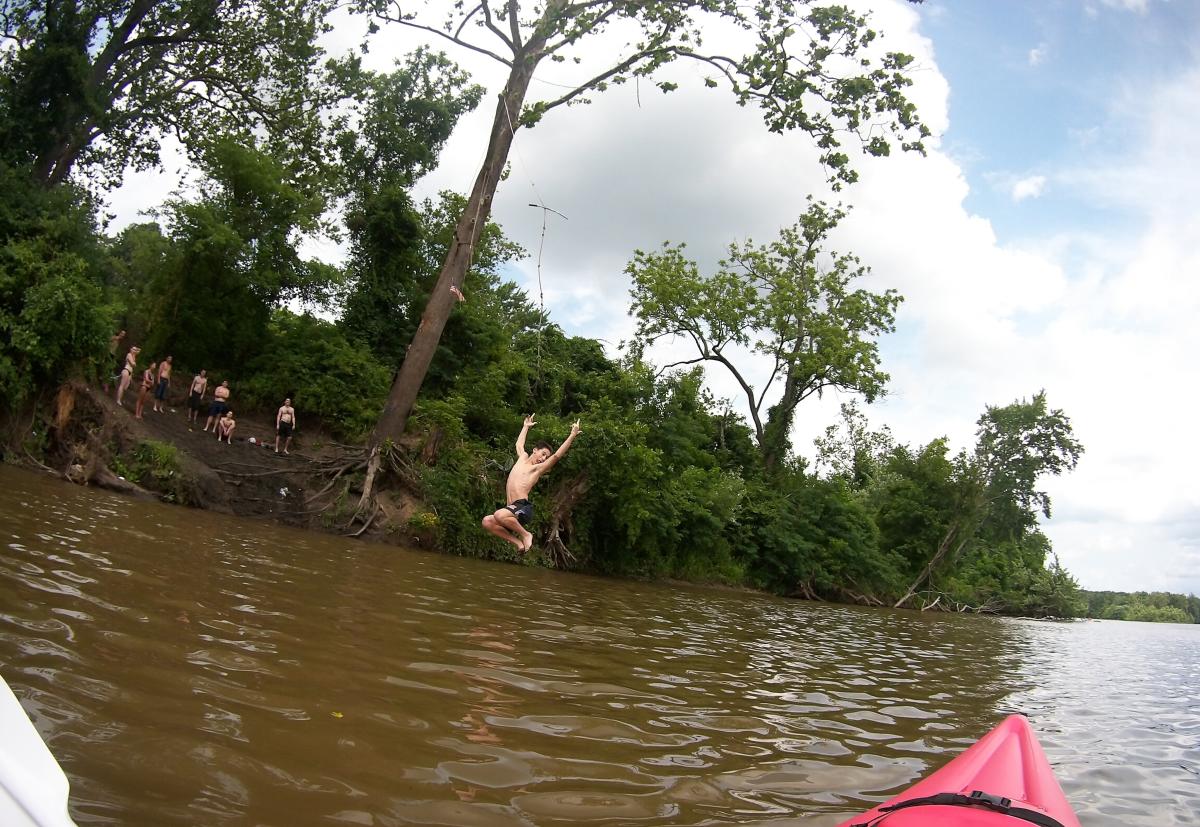 Jumping in the Delaware River