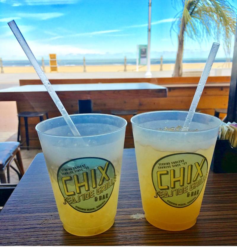 Chix Seaside Grill provides patio dining with drink favorites and beachside views.