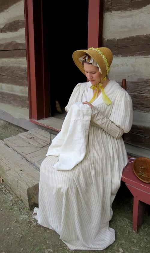 Woman in 1812-era costume