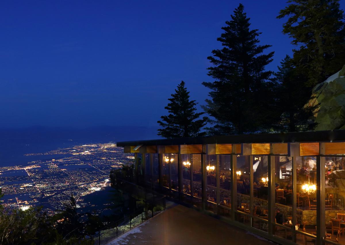 Peaks Restaurant at night looking over Greater Palm Springs