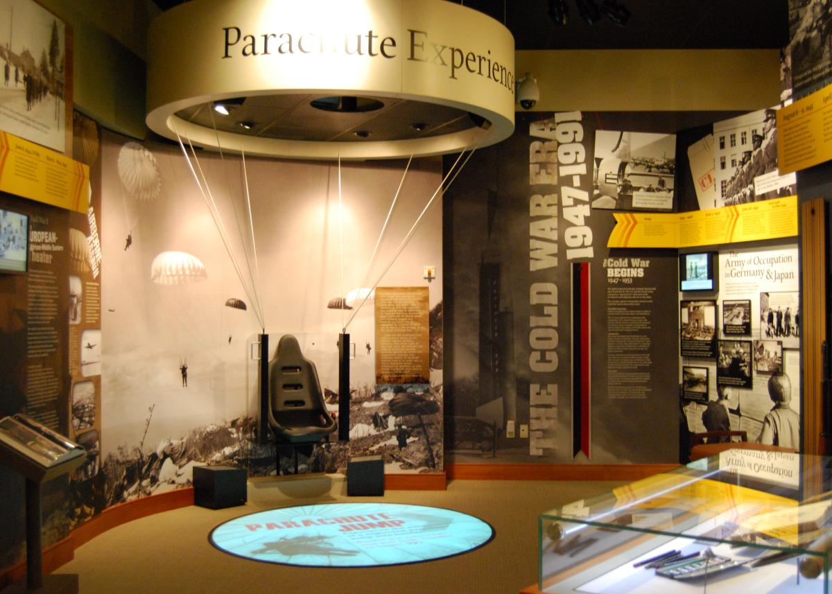 An exhibit  inside the U.S. Army Heritage & Education Center.